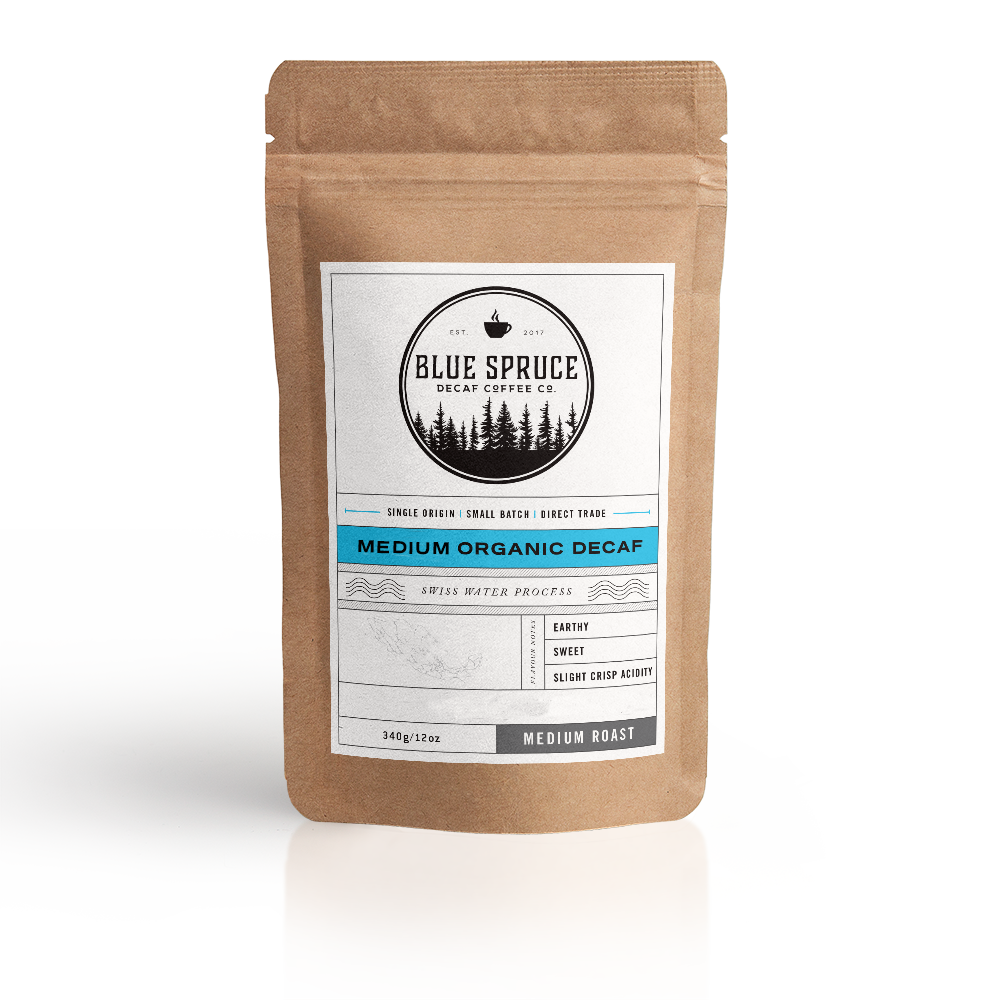 Medium Organic Swiss Water Decaf by Blue Spruce Decaf Coffee Co.