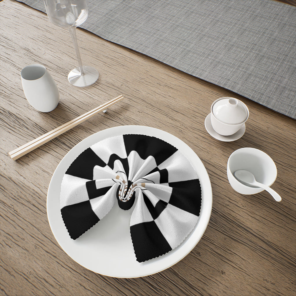 Black and White Coffee Napkins – Reusable Cloth Napkins for Café or Home Use - Napkins -