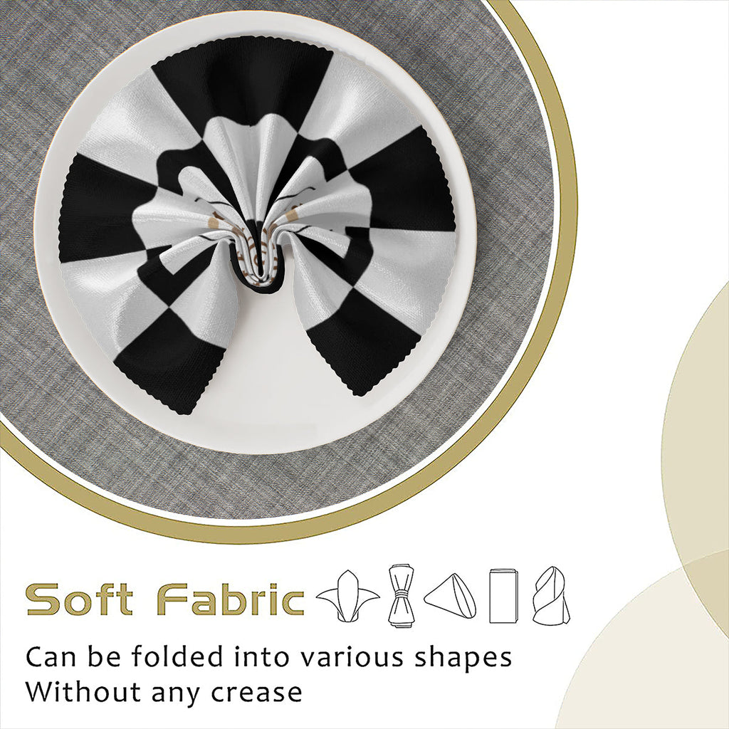 Black and White Coffee Napkins – Reusable Cloth Napkins for Café or Home Use - Napkins -