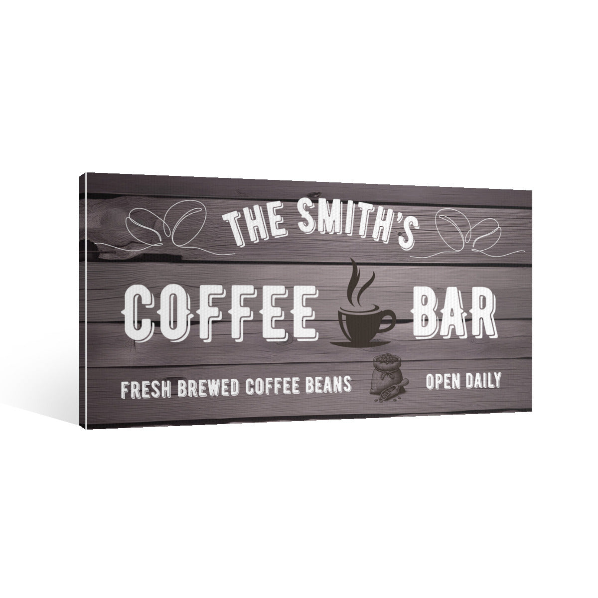 Custom Coffee Bar Canvas Sign – Personalized Wall Art for Kitchen or Café Decor - Decorative painting -