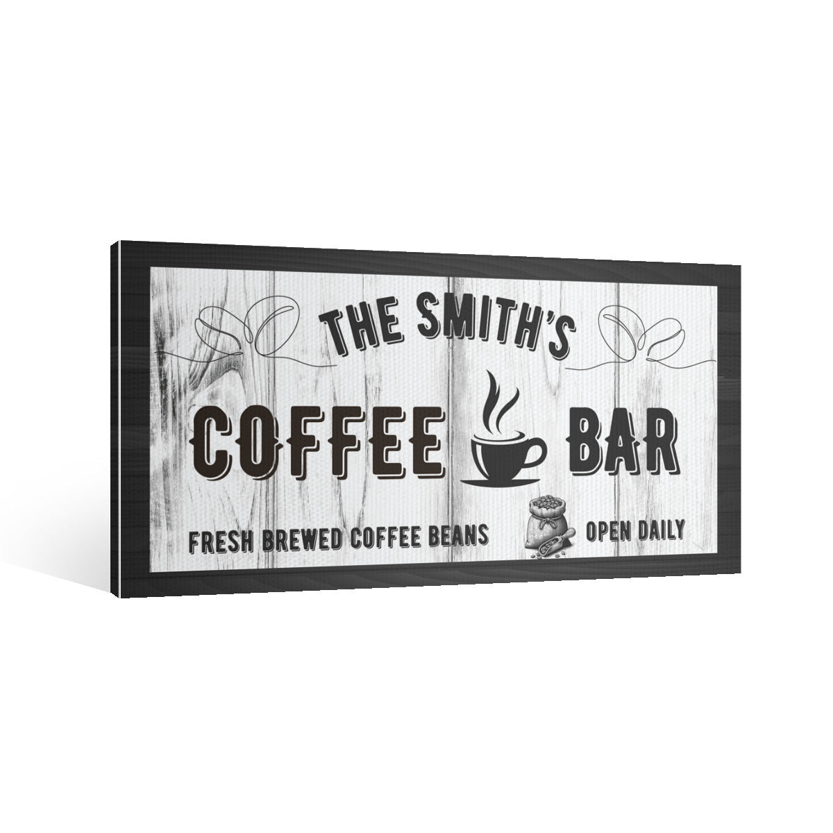 Personalized Coffee Bar Canvas Sign | Custom Name Wall Art for Home & Café - Decorative painting -
