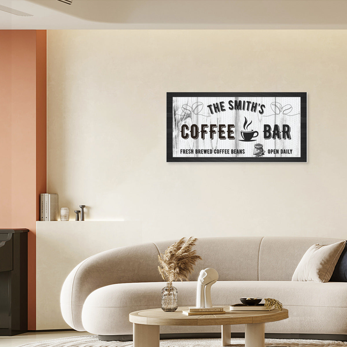 Personalized Coffee Bar Canvas Sign | Custom Name Wall Art for Home & Café - Decorative painting -