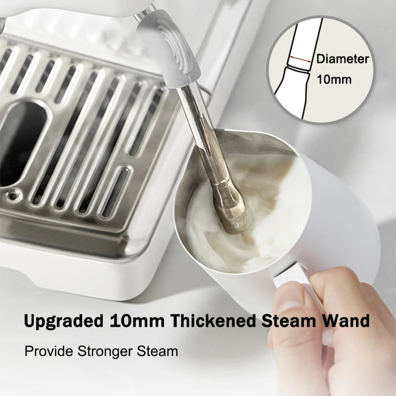 Petrus Espresso Coffee Machine Stainless Steel Coffee Maker With 58MM Portafilter Commercial Steam Wand Milk Frother(220V) by BlackAndWhiteLux Store