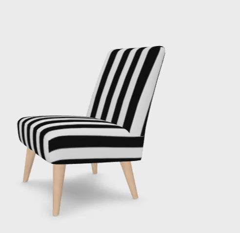 Black & White Striped Occasional Chair – Modern Accent Seating